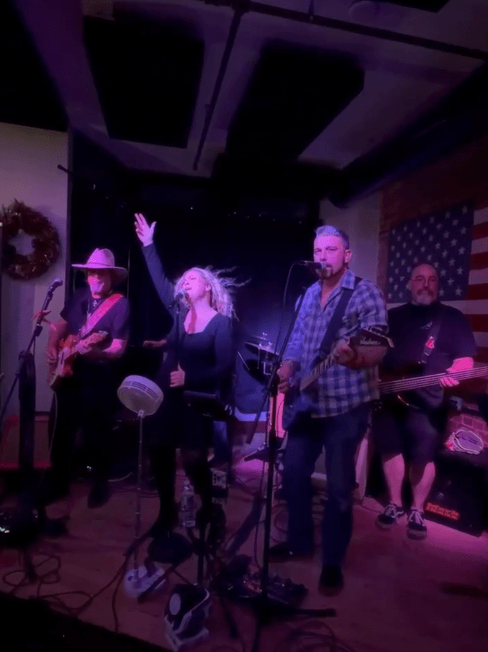 The Straight A’s Band on stage during a New England show